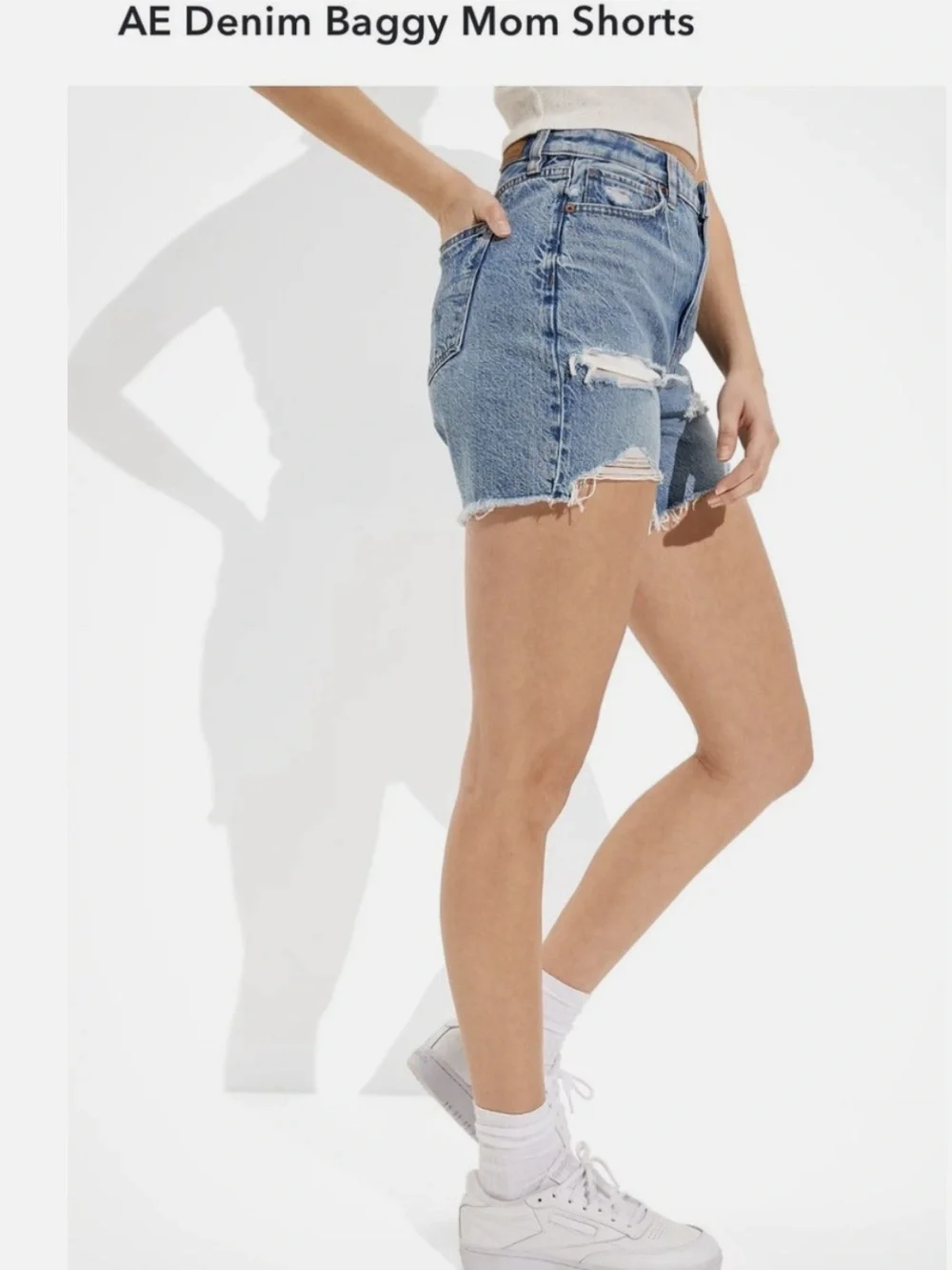 American Eagle Women’s Denim Baggy Mom Jeans Shorts 14